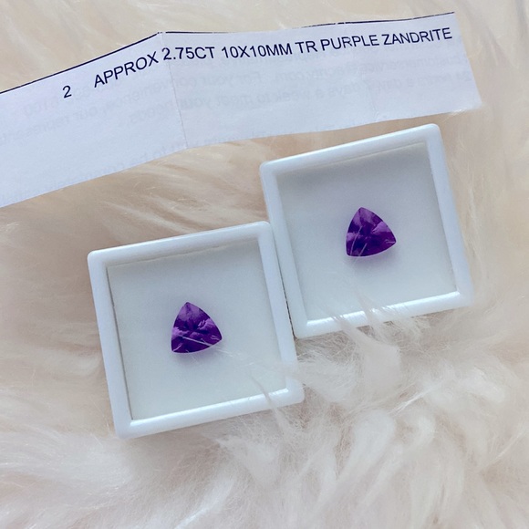 🆕2 Estate Trillion Cut Genuine Zandrite Stones, 2.75 ctw Each - Picture 1 of 4